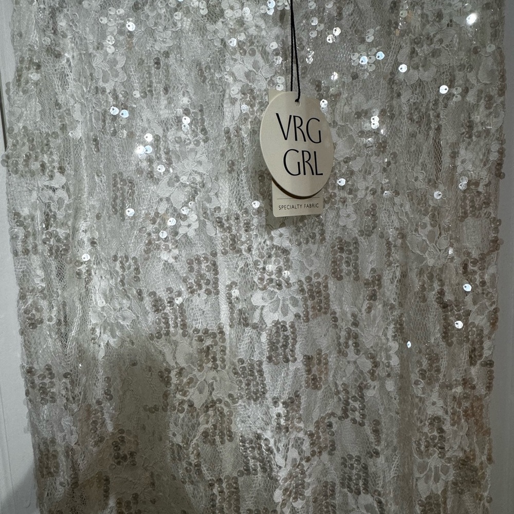 DEVYN SEQUIN MIDI SKIRT WHITE - Picture 6 of 8
